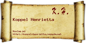 Koppel Henrietta névjegykártya