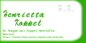 henrietta koppel business card